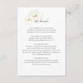 Carte D'accompagnement BLANCHE | Détails du Mariage de script floral (Devant)