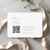 Carte D'accompagnement BLANCHE | Mariage de code QR simple Chic