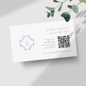 Carte D'accompagnement BLANCHE | Monogramme floral QR Code Mariage RSVP