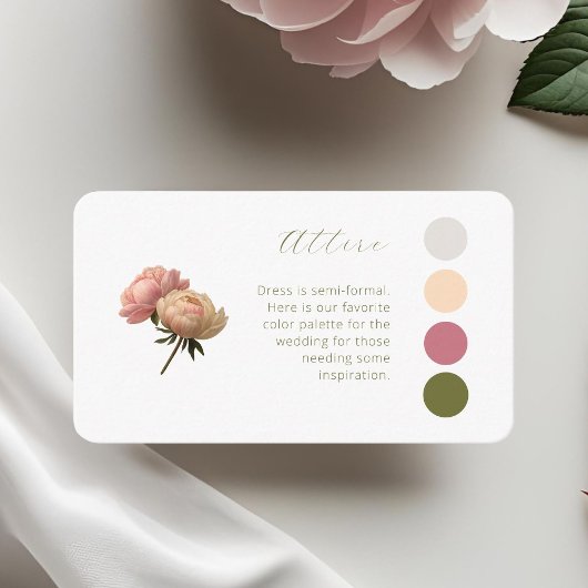 Carte D'accompagnement BLANCHE | Pastel Rose Mariage Code vestimentaire