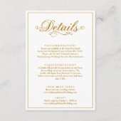 Carte D'accompagnement Blancs Et Gold Simples Mariage (Devant)
