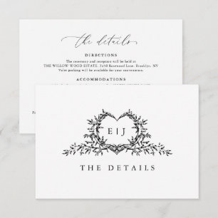 Carte D'accompagnement Blason de calligraphie minimaliste moderne monogra