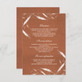 Carte D'accompagnement Blé Chute Orange Détails sur le Mariage - Informat (Devant / Derrière)