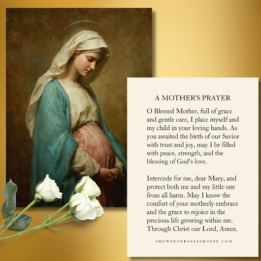 Carte D'accompagnement Blessed Mother Prayer Card for Expectant Mothers 