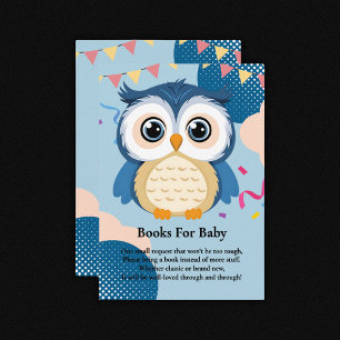 Carte D'accompagnement Bleu Adorable Bois Baby shower de chouette de bébé
