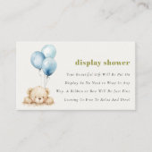 Carte D'accompagnement Bleu Bearly Wait Balloon Baby Display Douche (Devant)