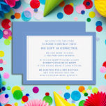 Carte D'accompagnement Bleu Blanc Foie 5 Dollar fête d'anniversaire<br><div class="desc">Boîtier d'invitation pour la fête d'anniversaire Fiver bleu et blanc (5 dollars). Un anniversaire de Foie est une nouvelle tendance dans les fêtes d'anniversaire pour les enfants. Les fêtes de frisson peuvent enseigner aux enfants la valeur de l'argent tout en permettant aux invités de la fête d'anniversaire de venir profiter...</div>