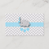 Carte D'accompagnement Bleu blanc gris Eléphant Baby shower Déchets Raffl (Devant)