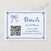 Carte D'accompagnement Bleu Bleu Bande griffée mariage Boîtier (Devant)