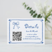 Carte D'accompagnement Bleu Bleu Bande griffée mariage Boîtier (Debout devant)