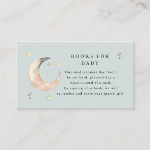 Carte D'accompagnement Bleu Boho En extase Livre demandé Baby shower