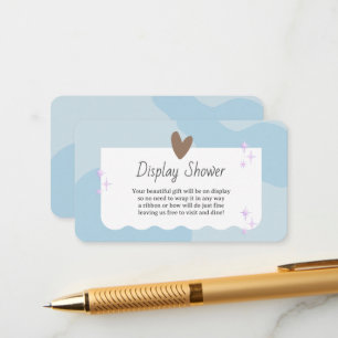 Carte D'accompagnement Bleu clair et étoile Baby Display Douche