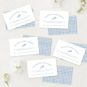 Carte D'accompagnement Bleu classique En vichy Baby shower garçon Repas d
