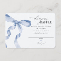 Bleu Coquette Bow Déchets Insérez l'invitation