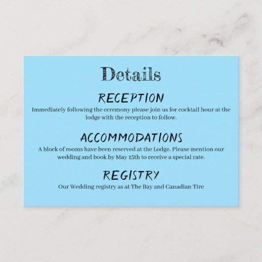 Carte D'accompagnement Bleu couché de soleil (Devant)