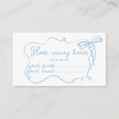 Carte D'accompagnement Bleu dainty bow ondulé Combien d'arcs dans le pot (Devant)