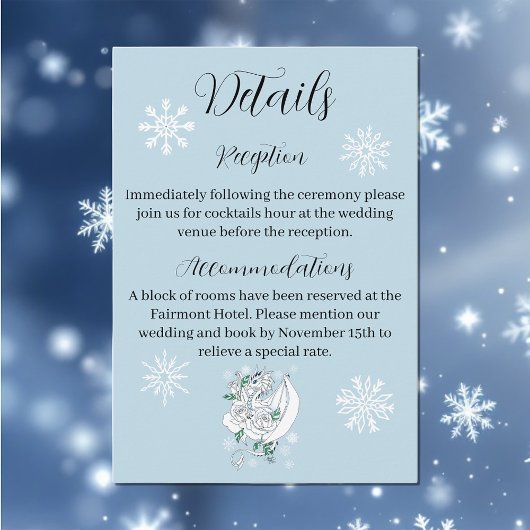 Carte D'accompagnement Bleu des flocons de neige du dragon blanc d'hiver