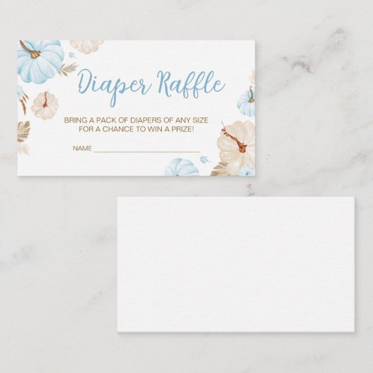 Carte D'accompagnement Bleu doux Petit Citrouille Automne Bébé Déchets Ra (Devant / Derrière)