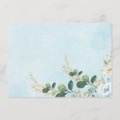 Carte D'accompagnement Bleu doux Rose Elephant Vert Feuillage de couches (Dos)