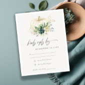 Carte D'accompagnement Bleu Dusky Vert Succulent Mariage Citrouille RSVP