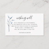 Carte D'accompagnement Bleu Dusty Foliing Mariage Wishing well (Devant)