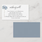 Carte D'accompagnement Bleu Dusty Mariage Botanique Souhaite bien (Devant / Derrière)