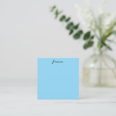 Carte D'accompagnement Bleu Élégant Moderne Simple Nom Professionnel (Debout devant)