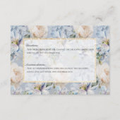 Carte D'accompagnement Bleu et blanc Cadre Floral Rustique Or (Dos)