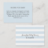 Carte D'accompagnement Bleu et blanc Strips Demande de livre Insertion (Devant / Derrière)