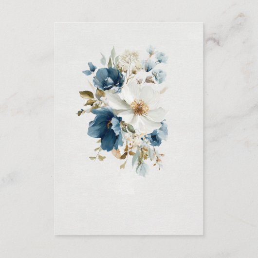 Carte D'accompagnement Bleu et crème (Dos)