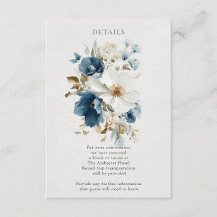 Carte D'accompagnement Bleu et crème