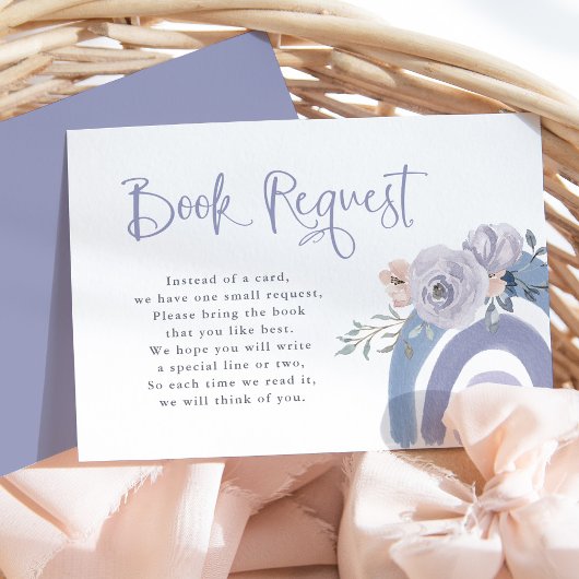 Carte D'accompagnement Bleu et pourpre | Rainbow Baby Book Demande