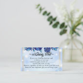 Carte D'accompagnement Bleu Fleur Or Wishing well pour Mariage (Debout devant)