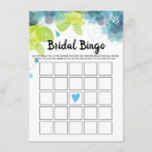 Carte D'accompagnement Bleu fleurs fleurie nuptiale douche bingo jeu cart (Devant)