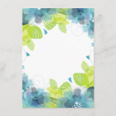 Carte D'accompagnement Bleu fleurs fleurie nuptiale douche bingo jeu cart (Dos)