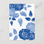 Carte D'accompagnement Bleu Floral Rose élégant Chic Simple Mariage (Dos)