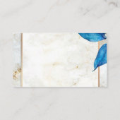 Carte D'accompagnement Bleu Foliage Moderne bien d'attente pour Mariage (Dos)