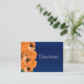 Carte D'accompagnement Bleu foncé avec Roses orange - Directions (Debout devant)