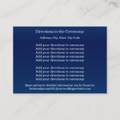 Carte D'accompagnement Bleu foncé avec Roses orange - Directions (Dos)