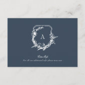 Carte D'accompagnement bleu marine classique blanc vintage détails (Devant)