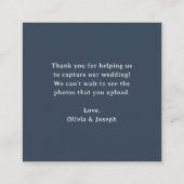 Carte D'accompagnement Bleu Marine | Code QR de mariage Capturer l'Amour (Dos)