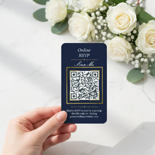 Carte D'accompagnement Bleu marine   Code QR de réponse en ligne par phot