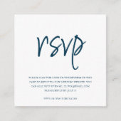 Carte D'accompagnement Bleu Marine | Code QR | Mariage RSVP (Devant)