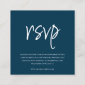 Carte D'accompagnement Bleu marine | Code QR | Réponse au mariage (Devant)