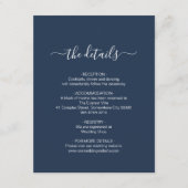 Carte D'accompagnement Bleu marine simple (Devant)