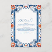 Carte D'accompagnement Bleu Méditerranée Italien Carrelage Mariage (Devant)