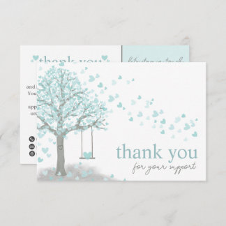 Carte D'accompagnement Bleu moderne Script QR Code, Merci Business