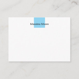 Carte D'accompagnement Bleu Noir Blanc Simple Élégant Propre Nom