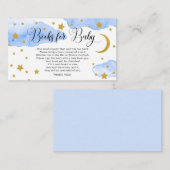 Carte D'accompagnement Bleu Or sur la Lune Réserver Demander Boîtier Voit (Devant / Derrière)