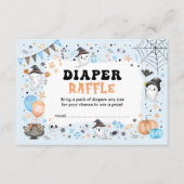 Carte D'accompagnement Bleu Orange Halloween Éffrayant Boo Diaper Raffle (Devant)